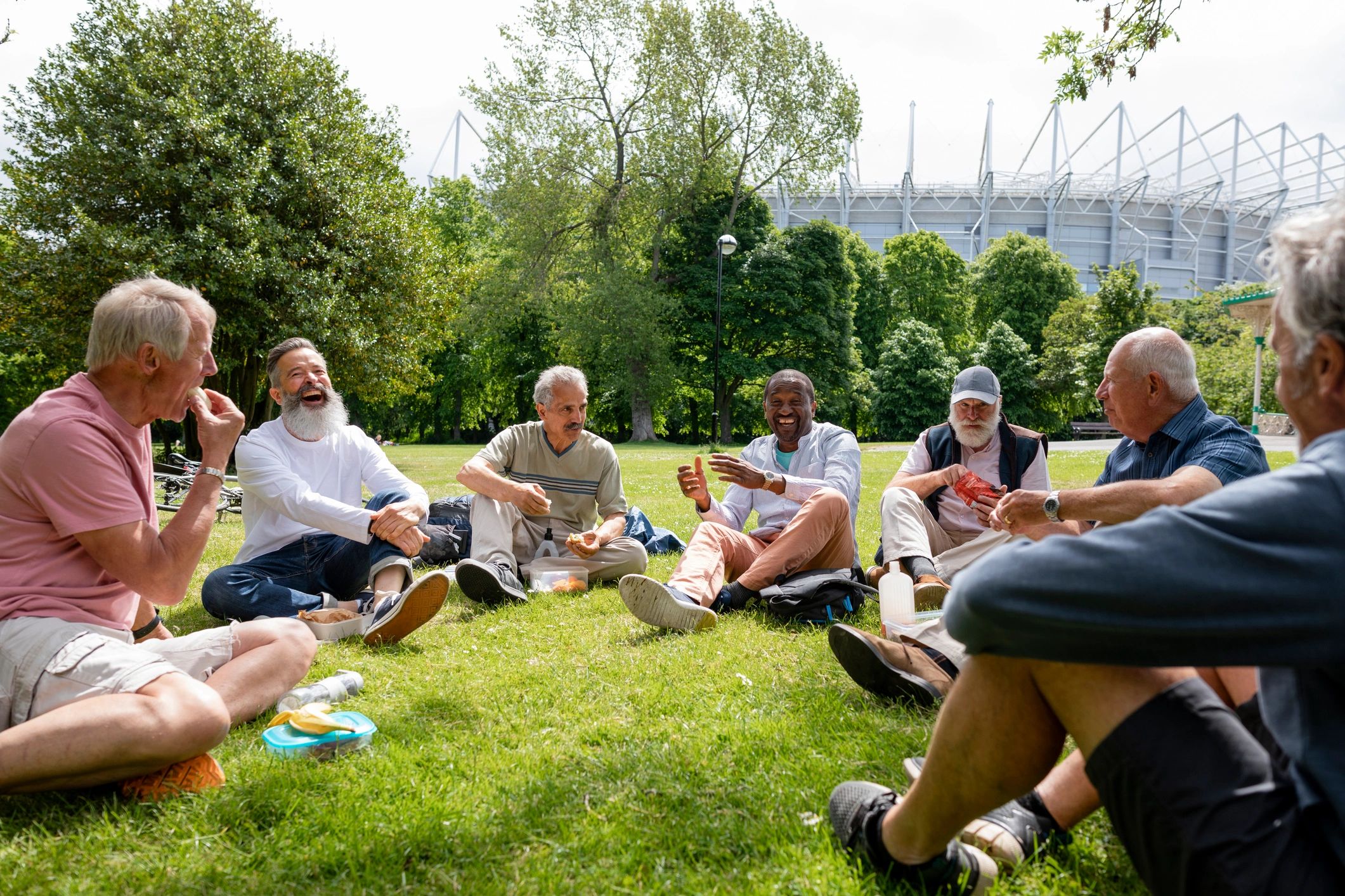Community members gathered outdoors