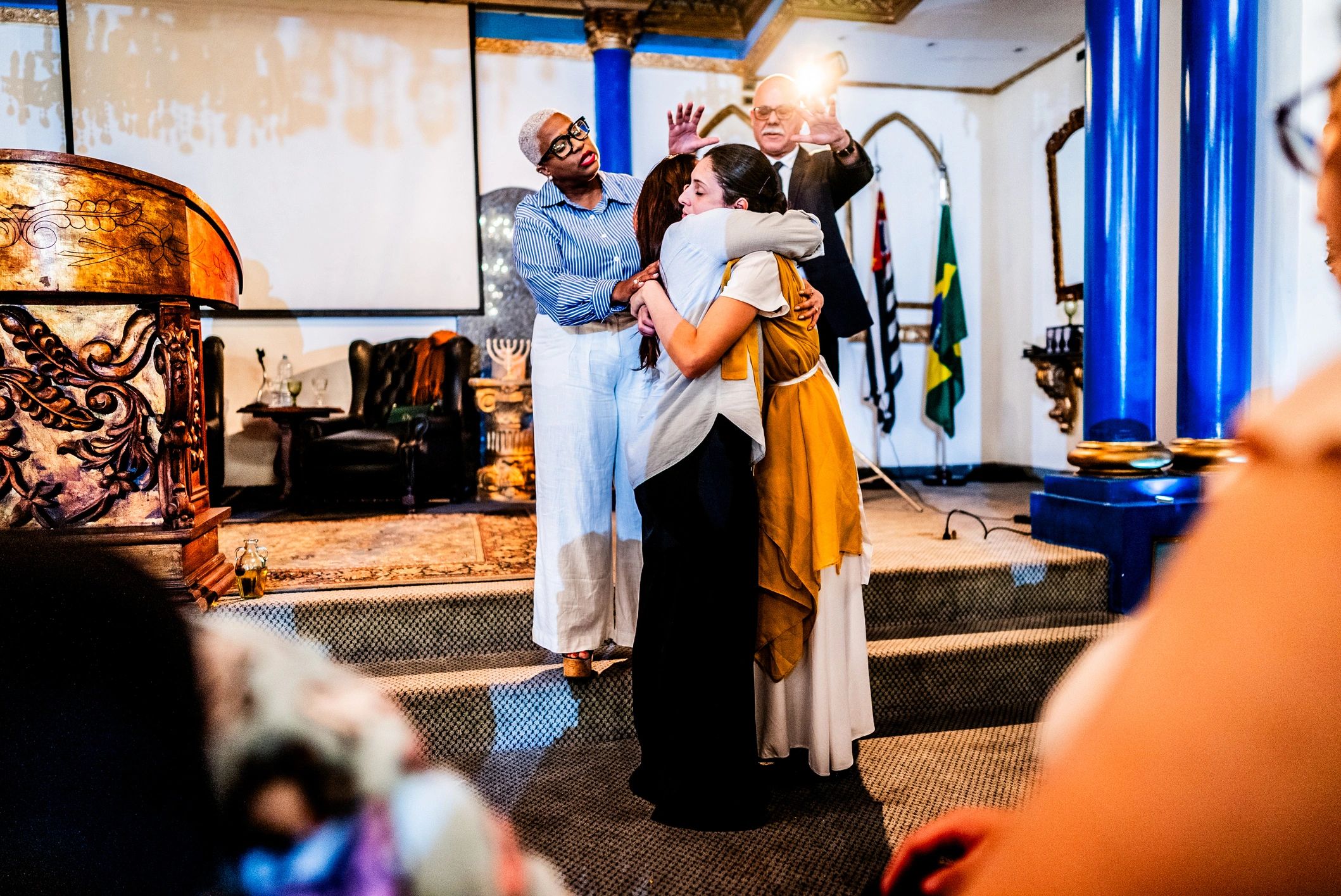 Community members sharing a caring spiritual moment