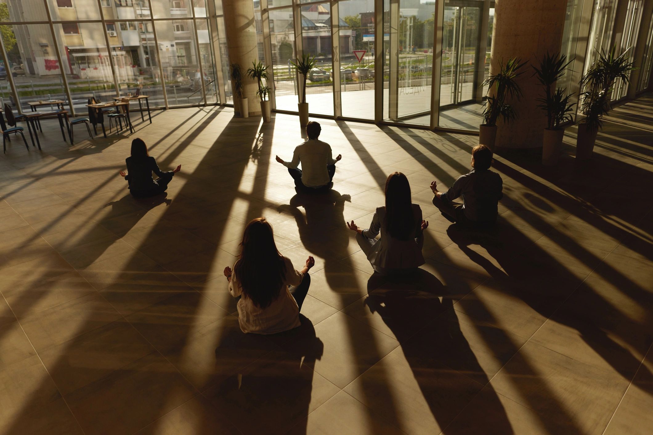 Group seated together for a reflective spiritual session